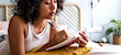 Woman tracking her health symptoms